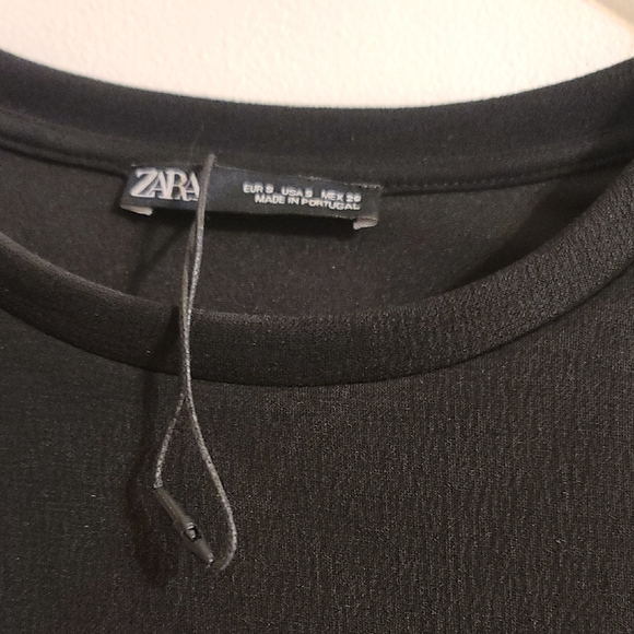Zara Black Fitted Short Sleeve Tee - Picture 2 of 4